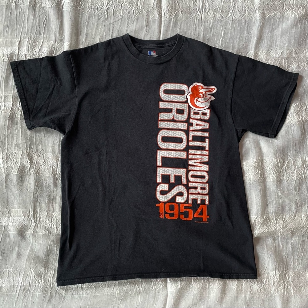 Women or Youth Unisex Baltimore Orioles Baseball Team T Shirt size Large Black